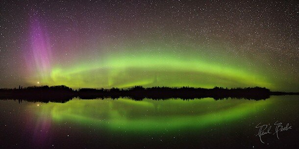Aurora Borealis over Lang Lake, Upsala, Ontario, Canada